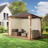 TOOLPORT Gazebo da giardino 3x3 m look legno, tetto Hardtop Anteprima dell’immagine prodotto 2