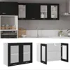 vidaXL Szafka wisząca szklana czarna 80x31x60 cm płyta Podgląd zdjęcia produktu 8