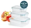 GOURMETmaxx Glas-Frischhaltedosen mit Mikrowellenventi Produktbild-Vorschau 1