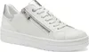 A white sneaker with silver accents and a zipper detail. Náhľad obrázku produktu