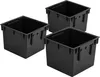 Three black square planters are arranged in a diagonal line against a white background. Produktbild-Vorschau