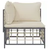 vidaXL Garten-Ecksofa mit Beige Kissen Poly Rattan Produktbild-Vorschau 3