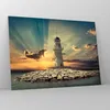 Bilder auf glas - Leuchtturm Wasser Meer Steine - 70x50cm - Produktbild-Vorschau 4