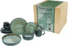 A set of stoneware dishes and a mug are displayed in front of their packaging. Náhľad obrázku produktu