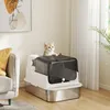 PawHut Katzenklo Edelstahl mit Deckel XXL Katzentoilette Produktbild-Vorschau 8