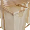 Bambus Wäschesammler HWC-P78, Wäschesortierer Wäschekorb Produktbild-Vorschau 3