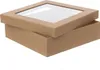 Pappschachtel 23,5 x 23,5 x 6,5 cm, Braun, mit Fenster & Produktbild-Vorschau 1