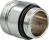 A close-up studio shot of a metal adapter with a black rubber ring. Produktbild-Vorschau