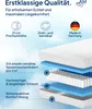 A diagram showing the layers of a mattress with descriptive text and icons. Produktbild-Vorschau