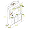 A technical drawing of a coffee bar cabinet with dimensions indicated. Produktbild-Vorschau