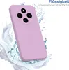 A purple phone case is shown with water splashes around it, suggesting a water-repellent feature. Text in German is present in the upper right corner. Produktbild-Vorschau