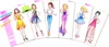 A collection of fashion design sketches and art supplies. Anteprima dell’immagine prodotto