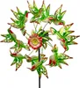Windrad Gartenstecker Kolibri Vogel H. 130cm D. 45cm Metall Produktbild-Vorschau 1