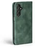 A green flip cover case for a smartphone is shown from the side. Produktbild-Vorschau