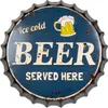 Blechschild Kronkorken Ice Cold Beer Served Here 33 cm Produktbild-Vorschau 3
