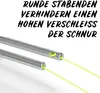 Close-up of two metal tubes with yellow string passing through them, against a white background. Text is overlaid on the top portion of the image. Produktbild-Vorschau