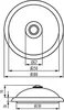 Technical drawing with dimensions of a ceiling light. Náhled obrázku produktu