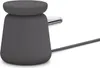 A dark gray wireless charging stand with a silver accent is shown against a white background. Voir les images du produit