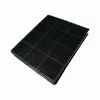 A black charcoal filter for an appliance, shown from an elevated angle against a white background. Voir les images du produit