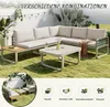 MERAX Gartenlounge-Set 4-tlg. aus Leder-Rattan-Einzelsofa Produktbild-Vorschau 3