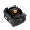 A black power tool battery pack with a white handle and yellow connectors sits on a white background. Produktbild-Vorschau