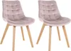 CLP 2er Set Esszimmerstühle Brook mit Samtbezug pink Produktbild-Vorschau 1