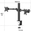 hama FULLMOTION monitor mount 00118494 nero per 2 monitor, Anteprima dell’immagine prodotto 6