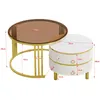 MODFU Couchtisch 2er set, 2-in-1 runder Couchtisch aus MDF Produktbild-Vorschau 5