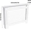A white radiator cover with dimensions indicated. Náhľad obrázku produktu