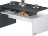 A modern coffee table with storage, featuring a two-tone design and decorative items. Anteprima dell’immagine prodotto