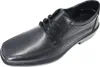 A single black leather shoe is shown from a slightly elevated side angle against a white background. Náhľad obrázku produktu