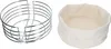LifeStyle Brotkorb Ø23,5cm rund Metall Körbchen Stoff Beige Produktbild-Vorschau 5
