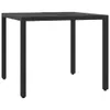 3-tlg. Garten-Essgruppe mit Kissen Schwarz Poly Rattan Produktbild-Vorschau 4
