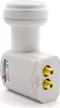 A white satellite LNB with two gold connectors. Náhľad obrázku produktu