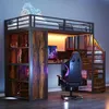 Letto a castello in metallo Merax 90x200 cm con armadio, Anteprima dell’immagine prodotto 3