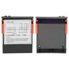 A digital temperature controller with a wiring diagram and power supply options shown on the front panel. Produktbild-Vorschau
