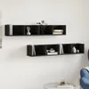 vidaXL Nástenné skrinky 2 ks čierne 99x18x16,5 cm materiál Náhľad obrázku produktu 3