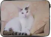 MuchoWow® Laptop Hülle 14 ZollKatze - Weiß - Bank - Mädchen Produktbild-Vorschau 1