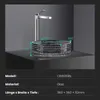 A bathroom sink and faucet are displayed on a dark surface against a dark gray background, with dimensions indicated by overlaid text and lines. Anteprima dell’immagine prodotto