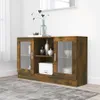 vidaXL Vitrína Smoked Oak 120x30,5x70 cm Materiál dřeva Náhled obrázku produktu 1