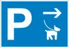 Hundeparkplatz Schild mit Richtungspfeil rechts waagerecht Produktbild-Vorschau 1