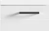 A close-up view of a white cabinet drawer with a dark gray handle. Produktbild-Vorschau