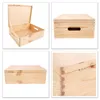 Creative Deco XL Blauwe Houten Doos met Deksel Opbergdoos, Productafbeelding-voorbeeld 2