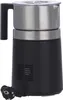 A black and silver milk frother with a clear lid and a black power cord plugged into its base, shown against a white background. Produktbild-Vorschau