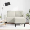 vidaXL 2-Sitzer-Sofa mit Chaiselongue L-Form Creme 125 cm Produktbild-Vorschau 2