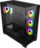 An empty black computer tower case with RGB fans. Anteprima dell’immagine prodotto