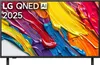 A television screen displaying a colorful abstract image with text overlay. Voir les images du produit