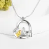Huhn Mama Kind Herz Anhänger Halskette 925 Sterling Silber, Produktbild-Vorschau 3