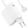 A white Apple Macbook Pro charger with a MagSafe T-type connector. Produktbild-Vorschau