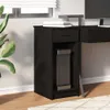 A black computer cabinet with a drawer and an open compartment containing a small heater, placed next to a window with blinds. Anteprima dell’immagine prodotto
